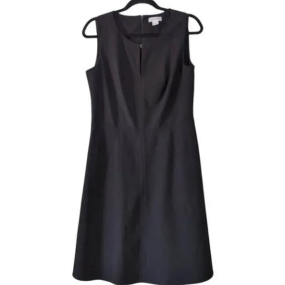 Calvin Klein black A-line flared sleeveless mini dress size 12 - Picture 2 of 7